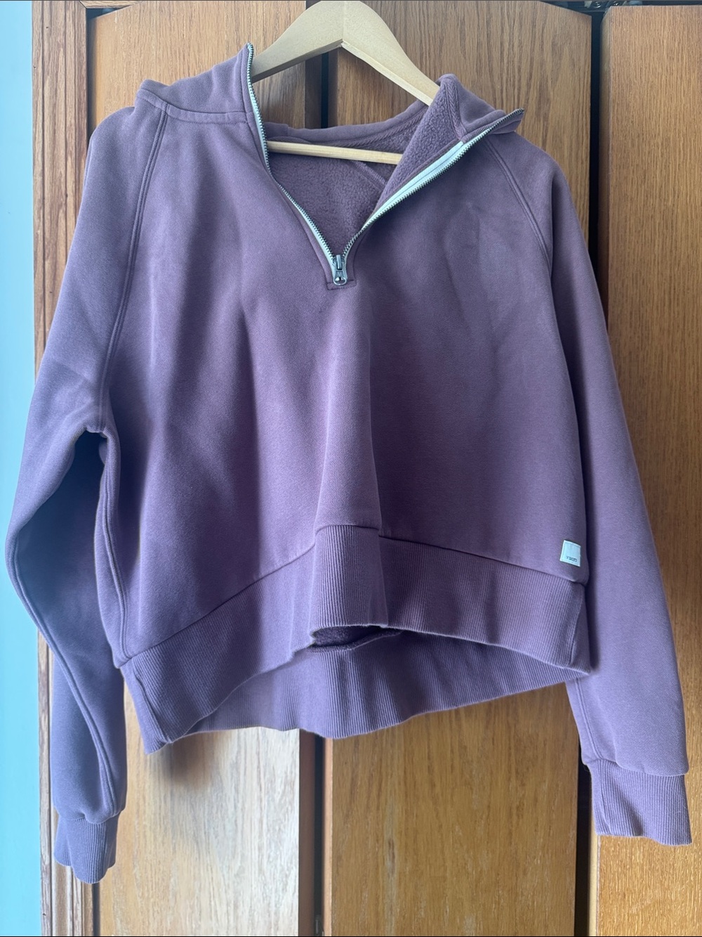 Vuori Lavender Half-Zip Cropped Turtleneck Pullover